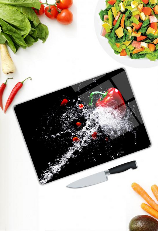 Şık ve Fonksiyonel Temperli Cam Kesme Tahtası - KT00520